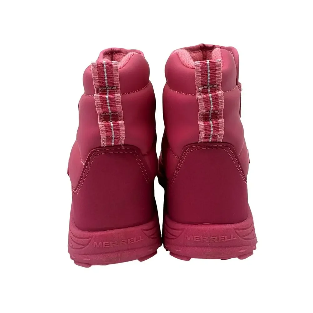 Merrel Snow Boots Polar Puffer Pink White Iridescent Size 6Y/7.5 Womens NWOB